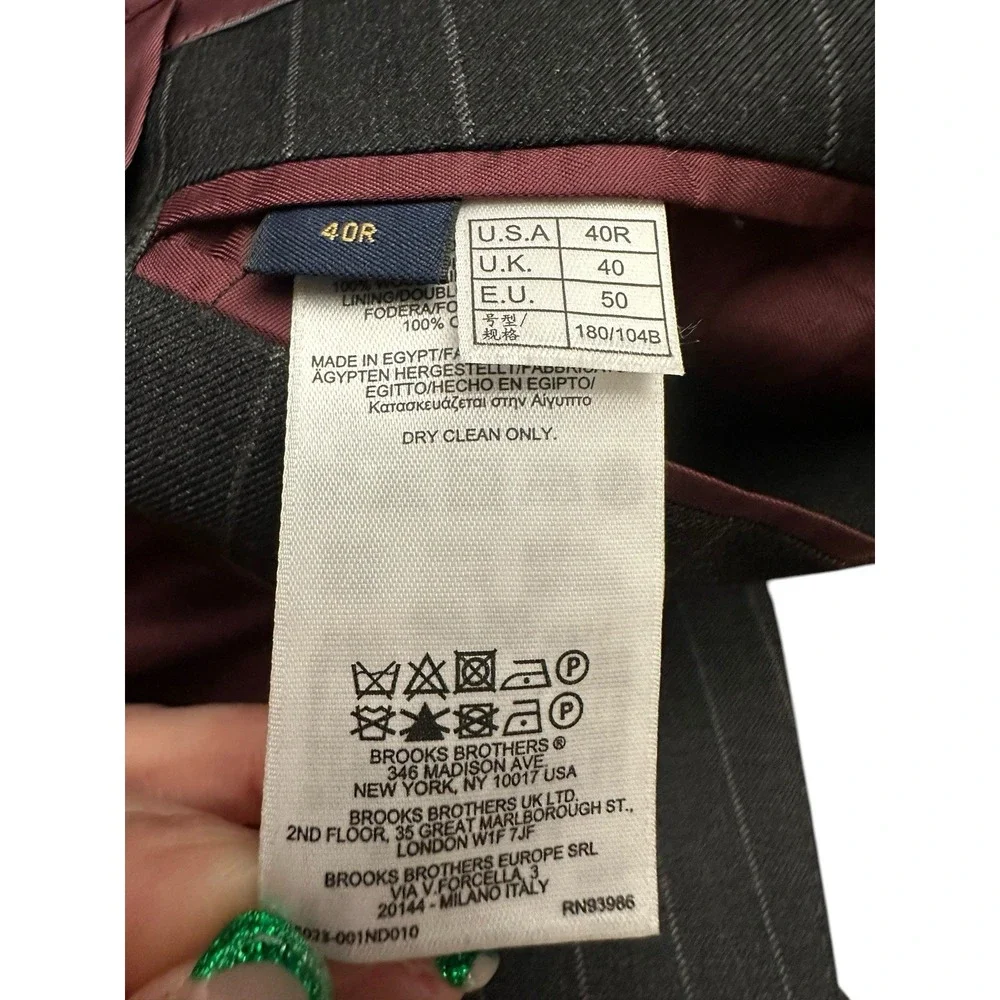 Brooks Brothers Vitale Wool Brooksgate Regent‎ Gray Blazer Jacket Mens 40R #F5-5